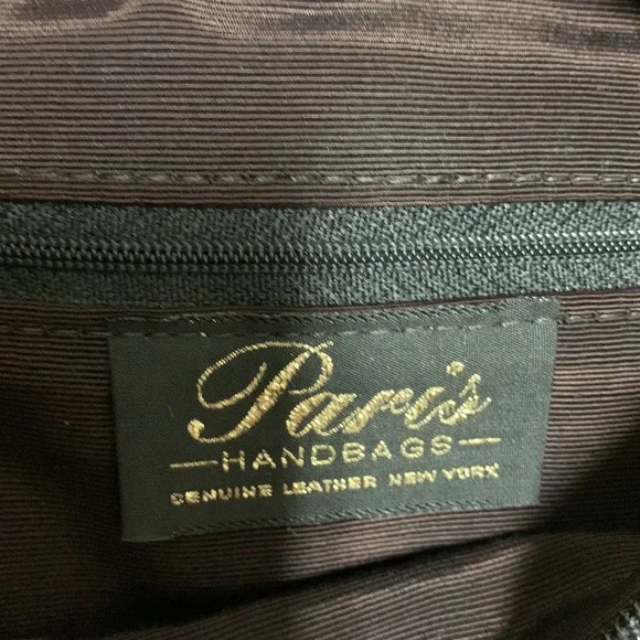 Black leather with leopard print.  Gold details - Picture 5 of 8